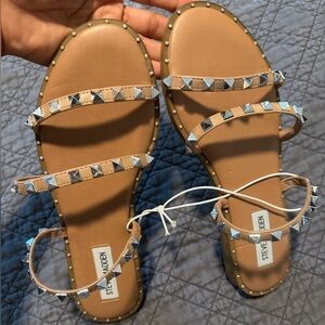 Steve Madden Tan Studded Sandals